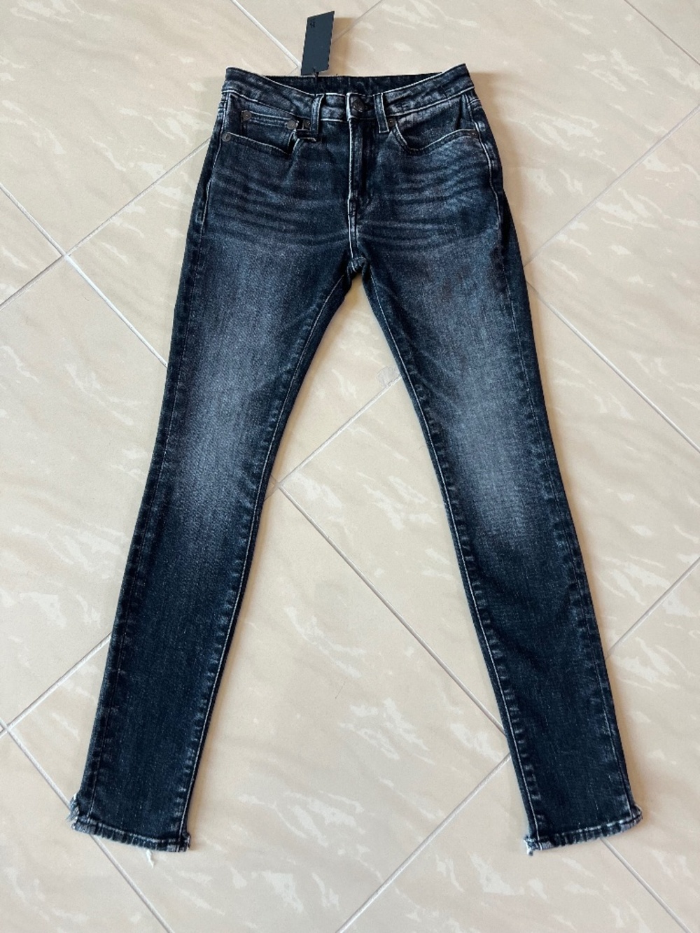 #2921 R13 womens Alison Skinny Black wash jeans size 24